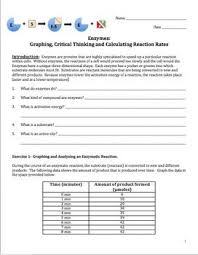 This Is A 6 Page Graphing Activity For Students On Enzymes And Reaction Rates Of Reactions That Occur Within L Graphing Activities Graphing Graphing Worksheets