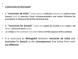 In contract law, rescission has been defined as the unmaking of a contract between parties. Chapter 19 Rescission Introduction Remedies Provides The Practical Solutions To Disputes In Contractual Relations There Are 4 Main Remedies Rescission Ppt Download