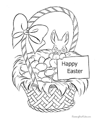Happy Easter Coloring Page Of Basket 009 Easter Coloring Pages Spring Coloring Pages Easter Colouring