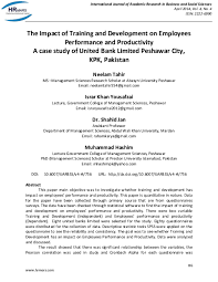 Check spelling or type a new query. Pdf The Impact Of Training And Development On Employees Performance And Productivity A Case Study Of United Bank Limited Peshawar City Kpk Pakistan Israrkhan Yousafzai Academia Edu
