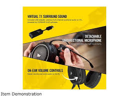 Corsair HS60 Surround Stereo Gaming Headset with 7.1 Surround Sound -  Carbon - Newegg.com