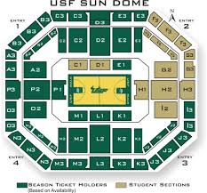 Sun Dome Seating Diagram Picture Only Usf Athletics