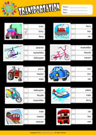 transportation esl multiple choice worksheet for kids