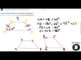 Berikut ini merupakan soal dan pembahasan mengenai konsep garis dan sudut yang dianjurkan untuk dipelajari oleh siswa tingkat smp/sederajat, terutama untuk menguatkan pemahaman konsep. Cara Mencari Besar Sudut Pada Trapesium Youtube