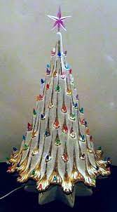 Ceramic Christmas Tree Eames Era Hollywood Regency White And Gold Vintage Ceramic Christmas Tree Vintage Christmas Tree Vintage Christmas