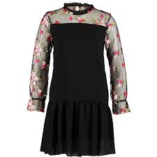 Stella Morgan Black Floral Mesh Drop Waist Dress Tk Maxx Dropwaist Dress Dresses Black Floral