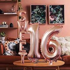 They only turn 16 once! 7pcs Lot Rose Gold Sweet 16 Sixteen 16th Birthday Party Decoration Sweet Girls Happy Birthday Balloon Event Party Supplies Ballons Accessories Aliexpress
