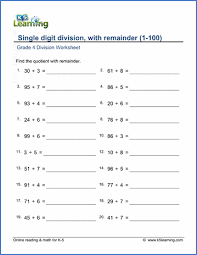 When used correctly, math worksheets are effective in encouraging students to flex their thinking muscles during class, and they can also help direct learning outside of the classroom. Grade 4 Mental Division Worksheets Free Printable K5 Learning