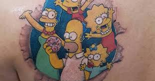 The illustration is isolated on a white background. Cartoon Character Tattoos Tattoofilter