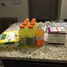 Getting Ready For A Colonoscopy With Italian Ice Gatorade Vitamin Water And Suprep Bowel Prep Kit Clear Liquid Diet Colonoscopy Clear Liquid Diet Clear Diet
