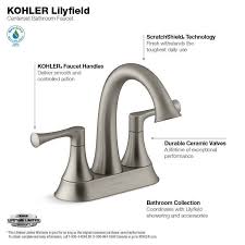 If you are looking for the best bathroom faucets on the market, you will need to do your research first. Kohler Lilyfield Brushed Nickel 2 Handle 4 In Centerset Watersense Bathroom Sink Faucet With Drain In The Bathroom Sink Faucets Department At Lowes Com
