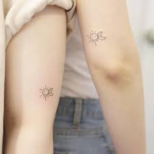 One of the most popular sun and moon tattoo designs presents them positioned in a yin and yang style. Minimalist Sun And Moon Matching Tattoo For Best