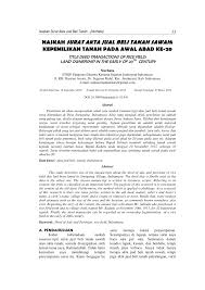 Rumahlaku.com situs pasang iklan properti online 100% gratis,cepat,mudah dan cepat laku Pdf Naskah Surat Akta Jual Beli Tanah Sawah Kepemilikan Tanah Pada Awal Abad Ke 20