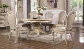 Dining table for kitchen 04. Buy Mcferran D9802 6060 Dining Table Set 7 Pcs In Antique White Linen Online