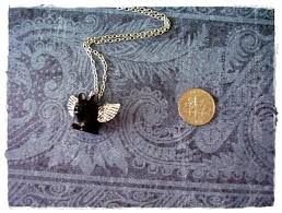 Black Flying Pig Necklace