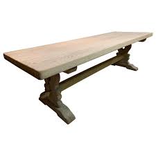 One (1) dining table, farmhouse, traditional style. Large Bleached Oak Farmhouse Table At 1stdibs