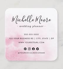 You can choose either square corners for a more classic style or rounded corners for a modern style. Custom Logo Pink Watercolor Social Media Icons Square Business Card Zazzle Com Square Business Card Social Media Icons Minimalist Business Cards
