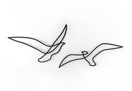 Set Of 2 Abstract Birds Metal Home Decor Minimalist Wall Etsy In 2020 One Line Tattoo Line Art Tattoos Minimalist Wall Art