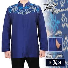 Warna biru navy ini nyatanya lebih beken dengan nama biru dongker di indonesia. Baju Koko Panjang Pria Jubah Ori Rabbani Baju Koko Muslim Pria Biru Dongker Kombinasi Batik 4pum Shopee Indonesia