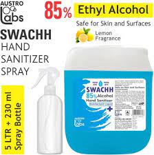 Austro Labs Swachh Hand Sanitizer Spray Liquid Refill Pack 5 Liter With Empty Hand Sanitizer Spray Bottle Sanitizer Spray Can Price In India Buy Austro Labs Swachh Hand Sanitizer Spray