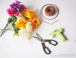 Attach flowers to wire with floral tape. Diy Flower Crown Tutorial Wonder Forest