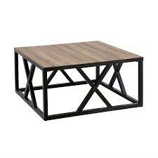 This particular picture (modern square coffee table in wenge finish w/ hidden storage for elegant square coffee table. Henn Hart Traditional Square Geometric Metal Coffee Table With Oak Wood Top Walmart Canada
