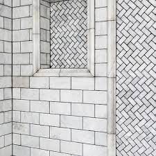 Don't try to use a normal grout haze remover product. White Marble Tiles Black Grout Novocom Top