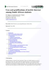 Pdf The Uses And Gratifications Of Mobile Internet Among The South African Students