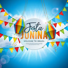 Festa Junina Illustration With Party Flags And Paper Lantern On Blue Cloudy Background Vector Brazil June Festival Design For Greeting Card Invitation Or Holi In 2020 Party Flags Holiday Poster Mother S