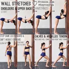 Repost Roxanne Yoga Wall Stretches You Will See Me Doing This All The Time Whenever I See A Wall Because It Just Wall Yoga Easy Yoga Workouts Yoga Tips