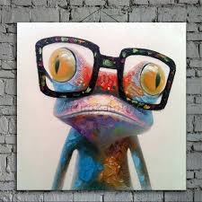Item Detail 1 Product Pop Art Animal Funny Art Glasses Frog 2 Size And Price 20x 20 Unframed Animal Wall Art Hand Painted Canvas Pop Art Animals