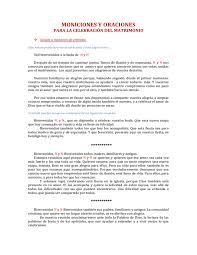 Moniciones Y Oraciones Matrimonio