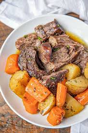Press pressure cook and then use the slice roast and serve on platter with carrots and potatoes. Classic Pot Roast Oven Ip Crockpot Directions Dinner Then Dessert