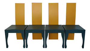 1990s Vintage Custom Made High Back Dining Chairs Set Of 4 High Back Dining Chairs Chair Set Dining Chairs