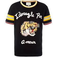 Gucci L Aveugle Par Amour T Shirt Men Cotton Brass Polyester S 2 825 Brl Liked On Polyvore Featuring Men S F Mens Short Sleeve Shirt Shirts T Shirt