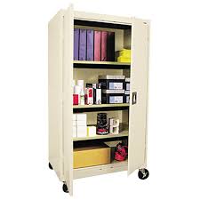 Sandusky lee's clear view mobile storage cabinet rolls easily from classroom to classroom on locking casters. Alera Alecm6624py 36 X 24 X 66 Putty Mobile 2 Door Steel Storage Cabinet With Three Shelves