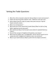 Danny meyer started union square cafe when he was 27, with a good idea and hopeful investors. Chapter 7 Dm Questions 2 Pdf Setting The Table Questions Chapter 7 1 What Are The Three Main Components To Growing A Company 2 What Two Qualities Course Hero