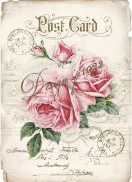 postcard roses digital collage p1022 decoupage vintage vintage roses vintage paper