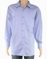 Details About Cintas Mens Blue 3xl Long Sleeve Button Front Dual Pocket Work Shirt 44 476