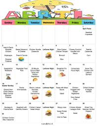 April 2017 Budget Menu Plan Weekly Grocery List Recipes Etsy Monthly Meal Planning Budget Meals Monthly Menu