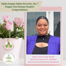 The ladies of Kappa Tau Omega are elated to announce the winners of our  Constance K. Holland Memorial Scholarship and our Dr. Audrey T. McCluskey  Books & Educational Materials Grant! Miss Irene