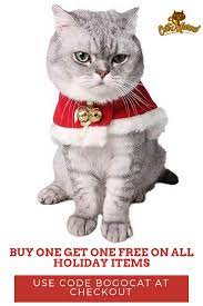 Get Your Cat In The Holiday Spirit With Our Brand New Holiday Collection Buy One Get One Free On All Holiday Products When Yo Cat Holidays Christmas Cats Cats