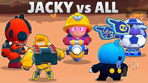 Jacky works her jackhammer to shake up the ground and nearby enemies. Jacky Vs All 1vs1 Brawl Stars Olympics Youtube