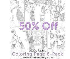 Our fashion coloring pages in this category are 100% free to print, and we'll never charge you for using, downloading, sending, or sharing them. Printable Fashion Coloring Pages 6 Pack 6 Coloring Sheets Of 1920s Fashion 8 5 X 11 Pdf Chub And Bug Illustration Wall Art And School Supplies For Kids And Babies