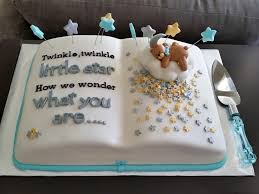Twinkle Twinkle Little Star Baby Boy Shower Cake Book Theme Storybook Baby Shower Twinkle Twinkle Baby Shower Baby Shower Cakes For Boys