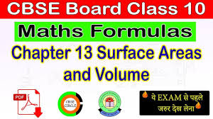 Maths Class 10 Chapter 13 Surface Areas And Volume Important Formulas Arithmetic Progression Math Formulas Math