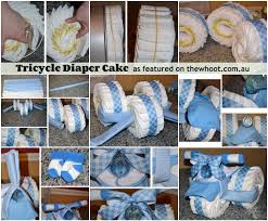 Tricycle Diaper Cake Instructions Easy Video Tutorial Tricycle Diaper Cakes Baby Diaper Cake Baby Shower Crafts