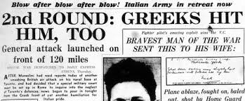 Αποτέλεσμα εικόνας για battle of greece 1940 newspapers