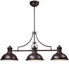 Elk Lighting Chadwick 3 Light Billiard Light In Oiled Bronze Billiard Lights Pool Table Lighting Kitchen Island Lighting