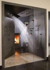 Couples Shower With A Fireplace Close By Dream Bathrooms Dream House Home